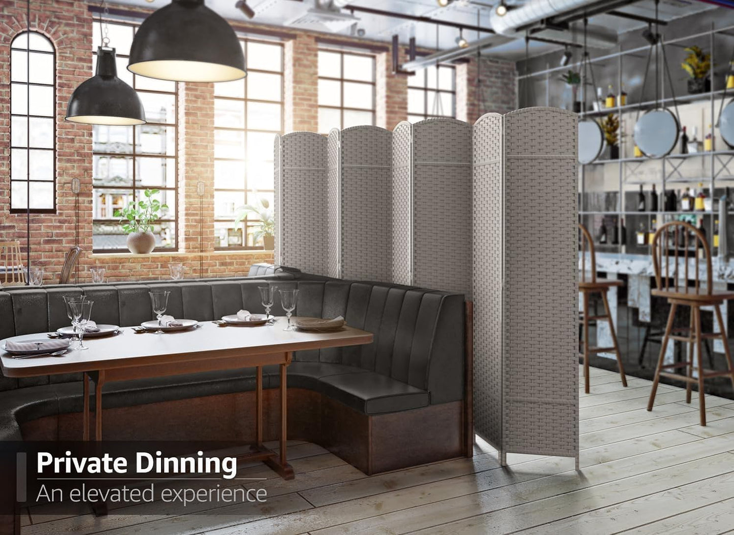 Sorbus 8 Panel Room Divider 6 ft. Tall - Privacy Screen, Extra Wide Double Hinged Panels, Mesh Hand-Woven Design, Partition Room Dividers and Folding Privacy Screens, Wall Divider for Room Separation