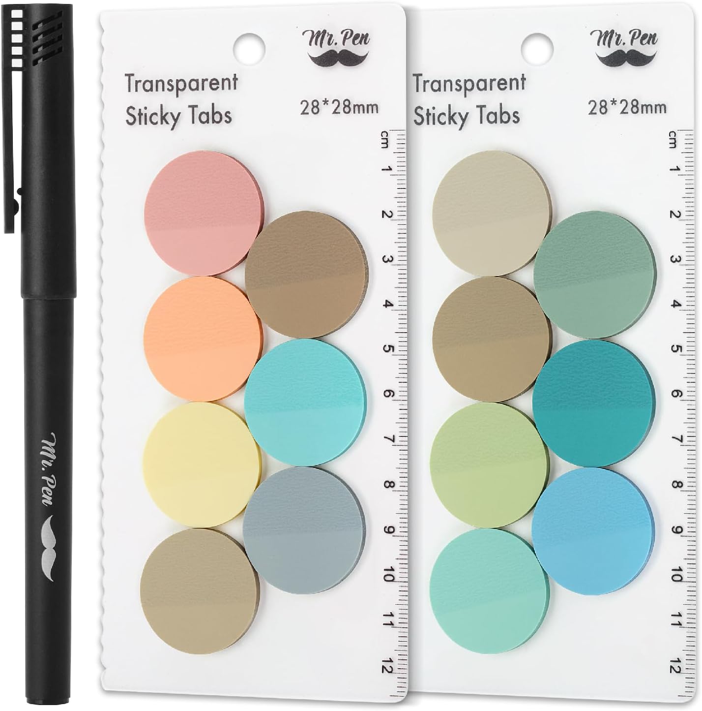Mr. Pen- Transparent Sticky Note Set, 560Sheets, Colorful, Round Transparent Sticky Notes Set