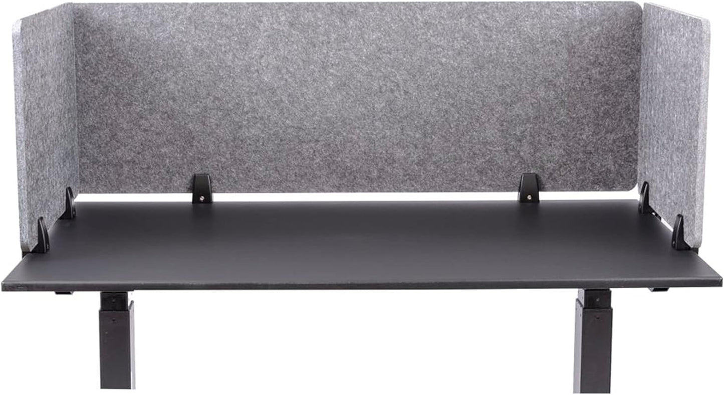 ReFocus™ Raw Clamp-On Acoustic Desk Divider – Reduce Noise and Visual Distractions with This Lightweight Desk Mounted Privacy Panel (Castle Gray, 47.25" x 16", 23.6" x 16", & 23.6" x 16")