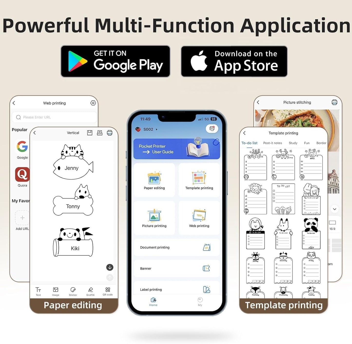 ORGSTA S002 Sticker Printer - Mini Printer Portable Thermal Sticker Maker, Bluetooth Print Pod Inkless Label Maker for Photos, Journal, Receipts, DIY Creation