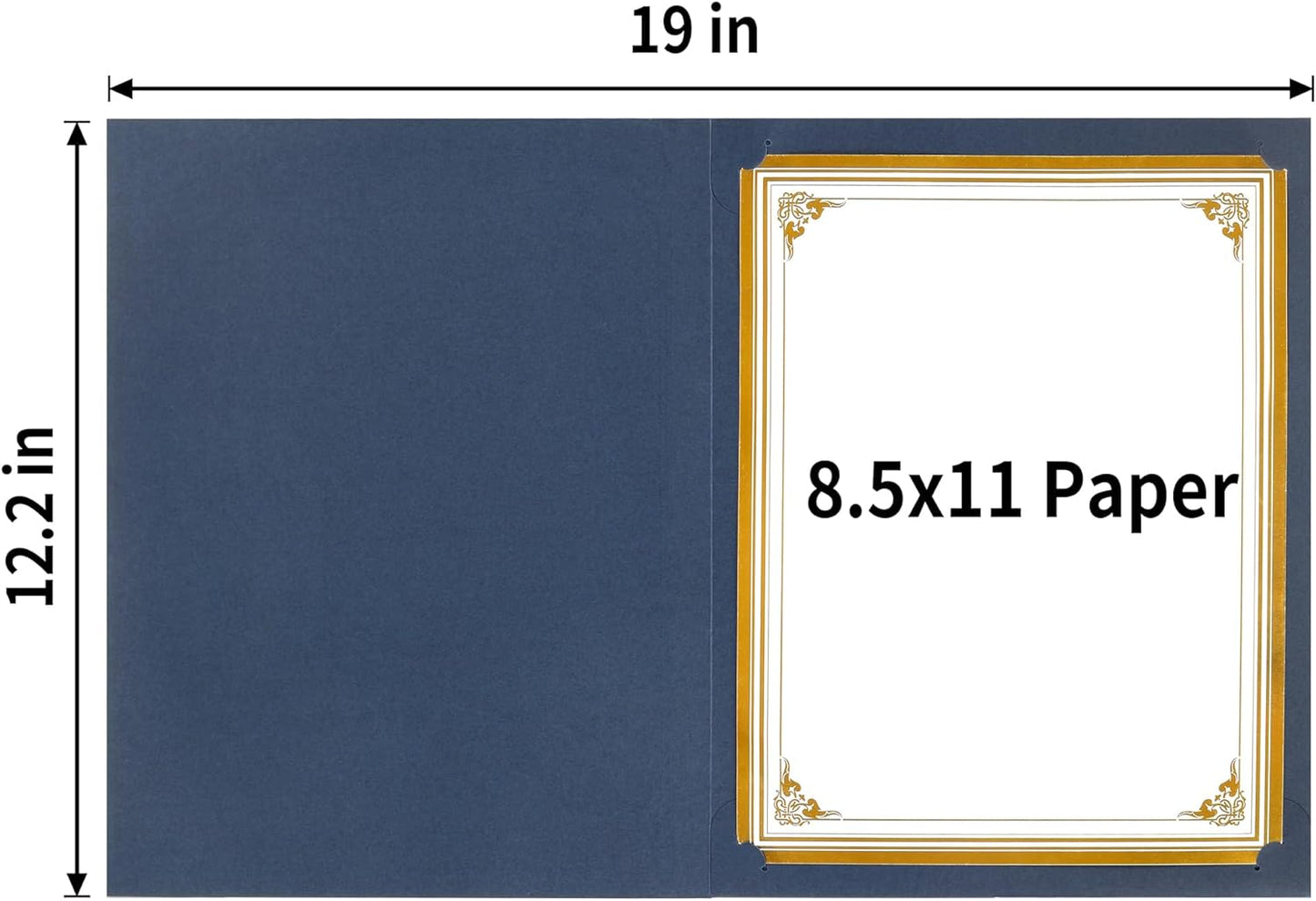 SUNEE Certificate Holders(Blue, 30 Packs, New Pattern), Diploma Covers Gold Foil Border, for Letter Size 8.5x11 Certificates, Cardstock, Document Papers