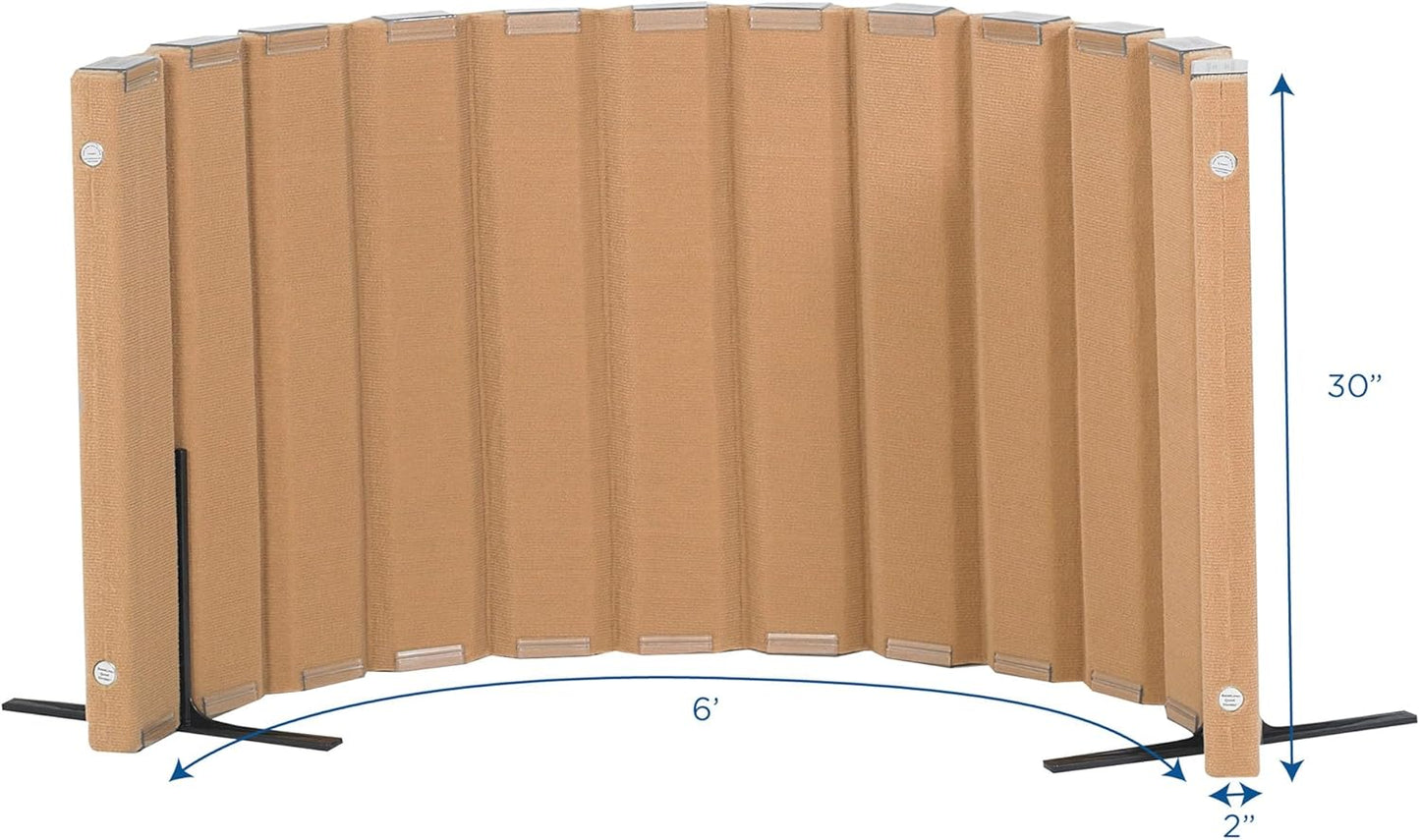 Children’s Factory 30" x 6' Quiet Divider With Sound Dampening Panels, Freestanding Room Divider Wall, Natural Tan