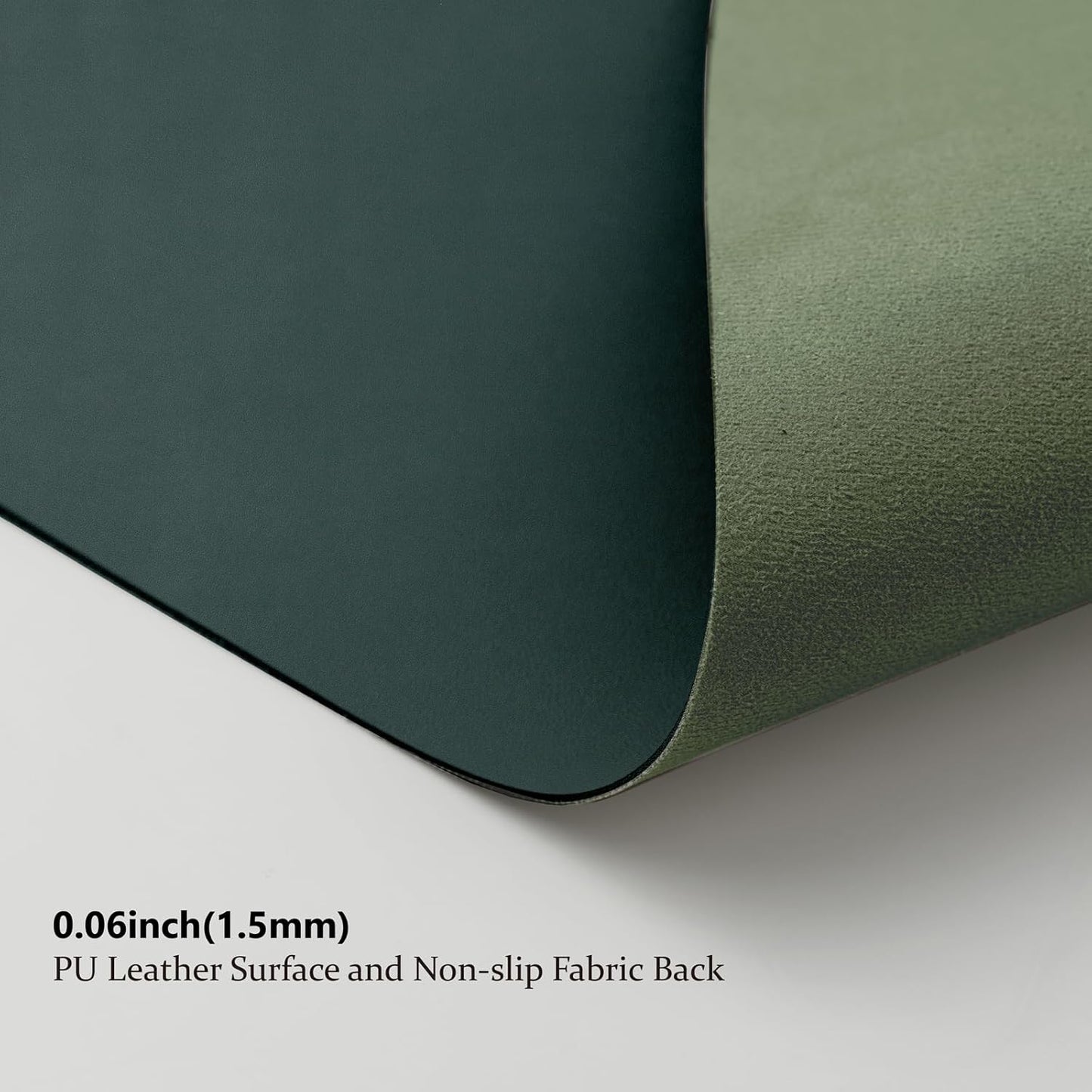 Compact Leather Desk Mat - Small Non-Slip PU Desk Pad for Office and Home - Desk Organization and Accessories - Ideal for Large Mouse Pad and Small Desk Mats on Top of Desks (Dark Green,23.6"x 11.8")