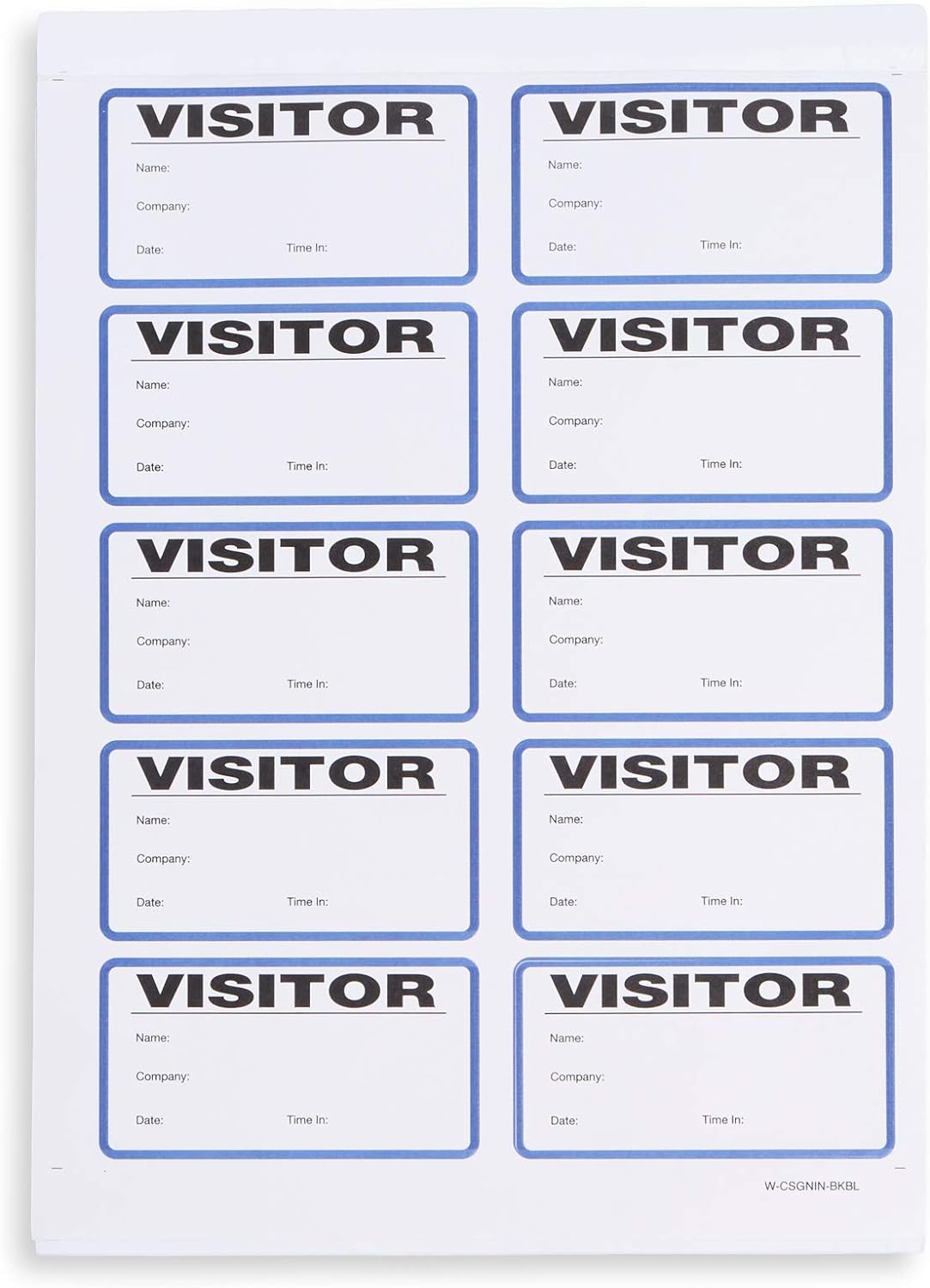 Blue Summit Supplies Visitor Badge Log Book with Duplicate Record, 250 Stickers per Pack, School Visitor Stickers, Guest Badge Book, Visitor Log Book