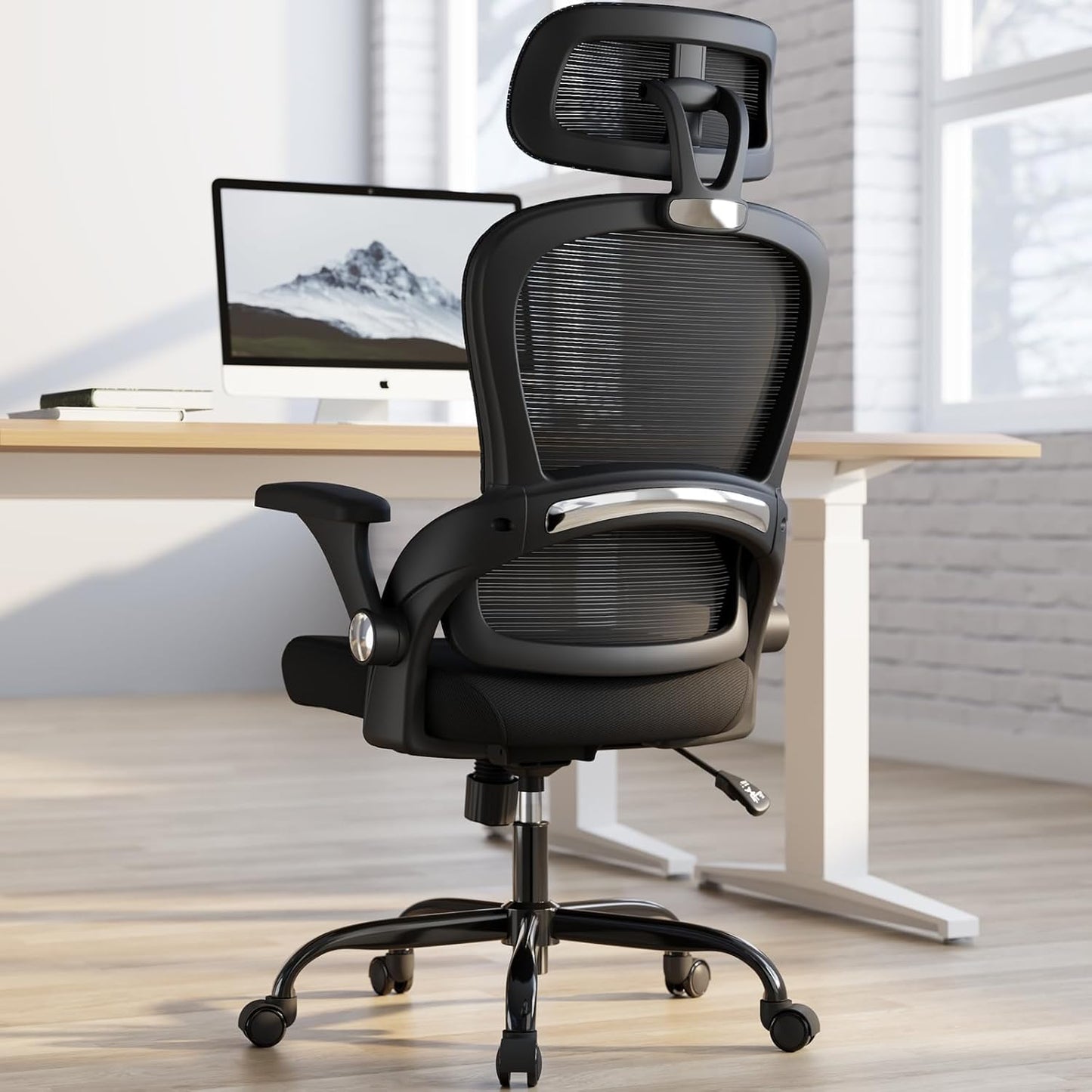 TRALT Office Chair - Ergonomic Office Chair with Back Support, Computer Chair - Home Office Desk Chairs, 330lbs Wide Seat Big and Tall Office Chairs with Headrest, Comfy Desk Chairs (Black)