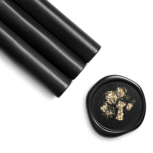 UNIQOOO Mailable Glue Gun Sealing Wax Sticks for Wax Seal Stamp - Black Color, Great for Wedding Invitations, Cards Envelopes, Snail Mails, Wine Packages, Gift Ideas, Pack of 8