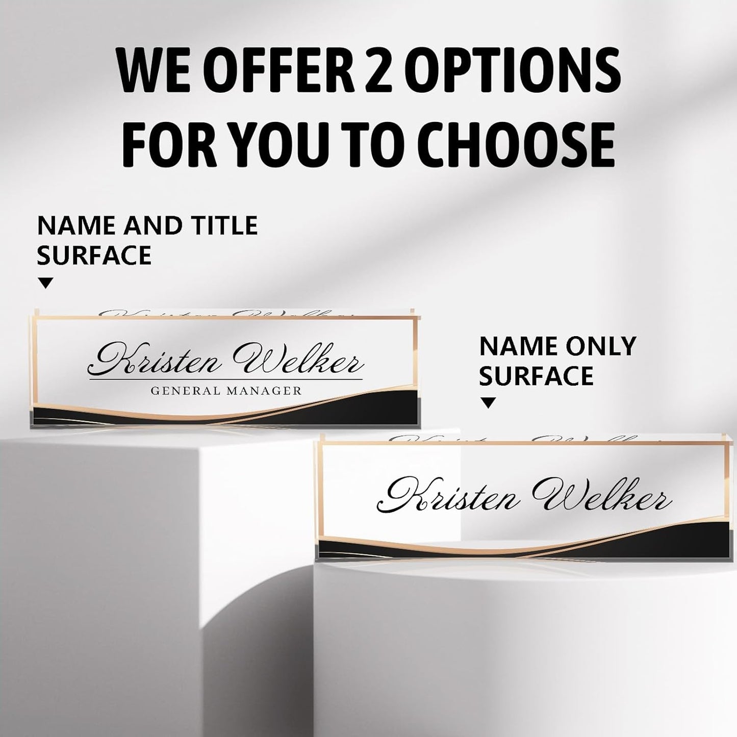 Name Plate for Desk, Desk Name Plate Personalized, Office Desk Decor for Women Men, Acrylic Desk Accessories Employee Appreciation Gifts Office Gifts for Boss, Manager, Teacher, Nurse