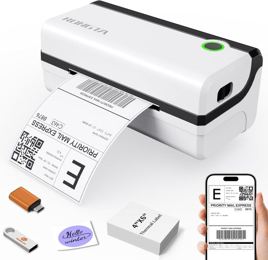 Rongta Bluetooth Thermal Shipping Label Printer, Wireless 4x6 Shipping Label Printer for Packages, Support Android&iPhone and Windows, Widely Used for Amazon, Ebay, Shopify, Etsy, USPS