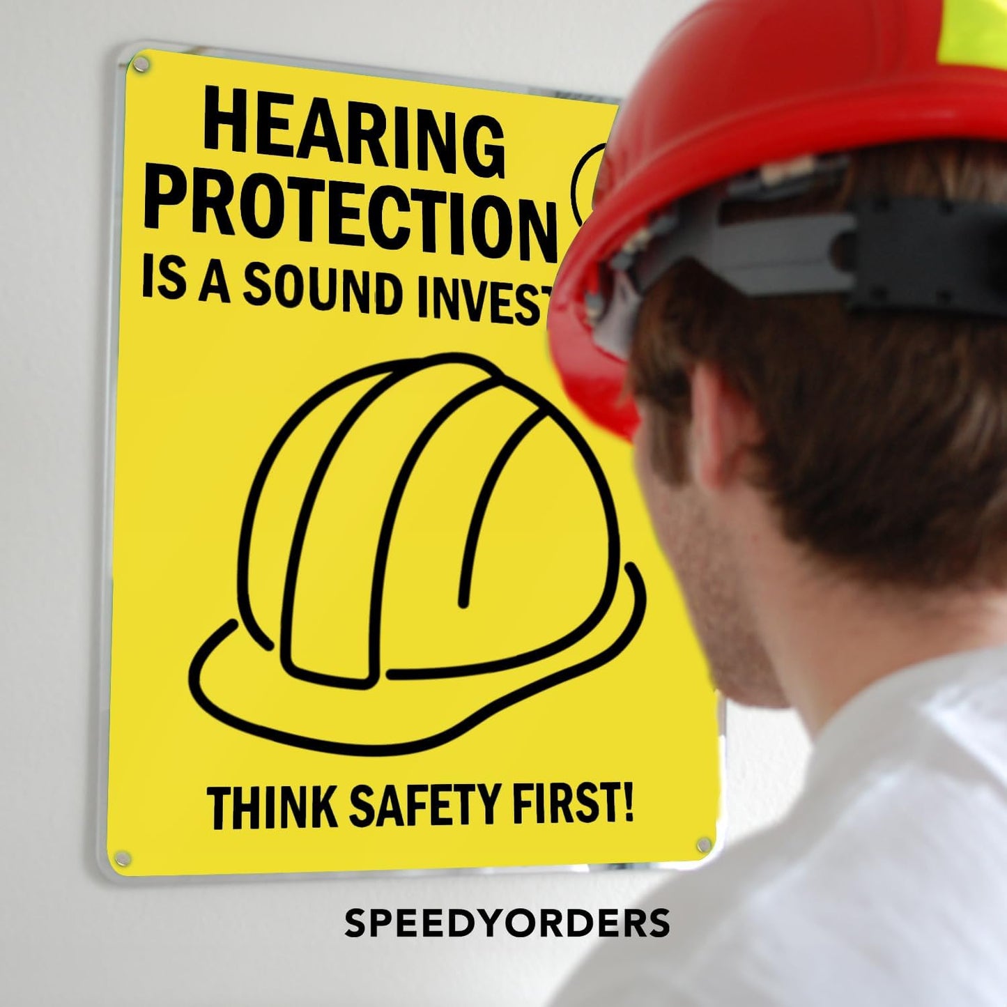 Custom Metal Signs, Personalized Aluminum, Customized Safety, Business Signs, Waterproof Outdoor, White Aluminum (Yellow Background, 10x7 In)