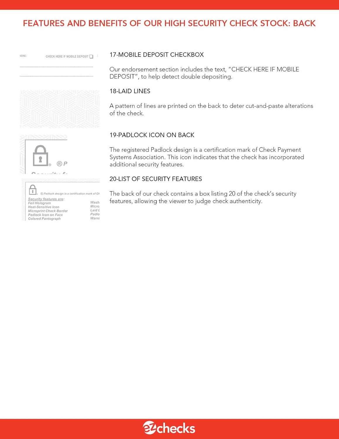 EZ Checks Premium Blank Hologram High Security Laser Check Stock | 500 Sheets | Blue/Maroon | Check at Bottom)