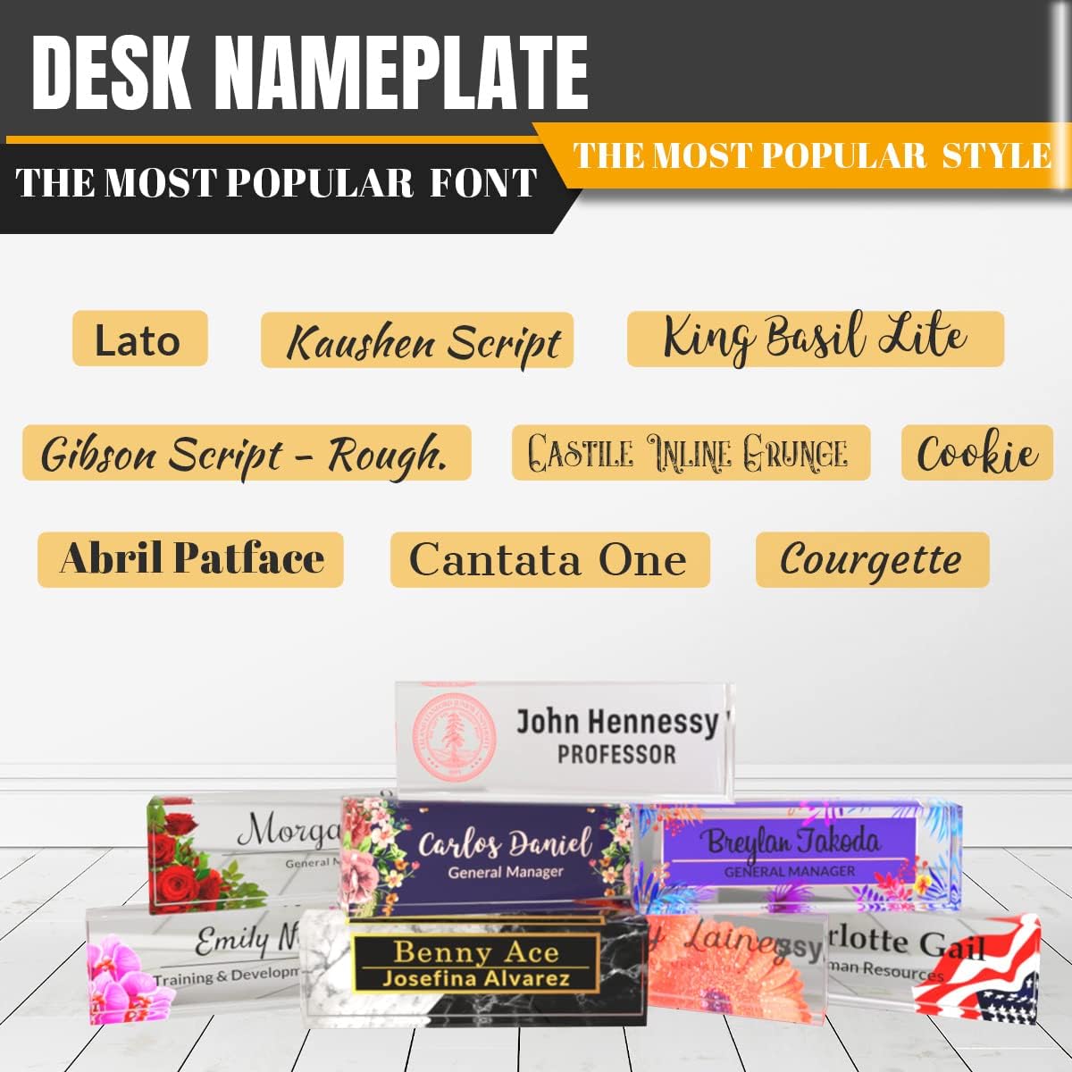 Name Plate for Desk Personalized | Office Gifts | Office Decorations for Work | Custom Your Logo Name Plates for Desks | Desk Decorations for Women Office or Occasion Gift(Logo)