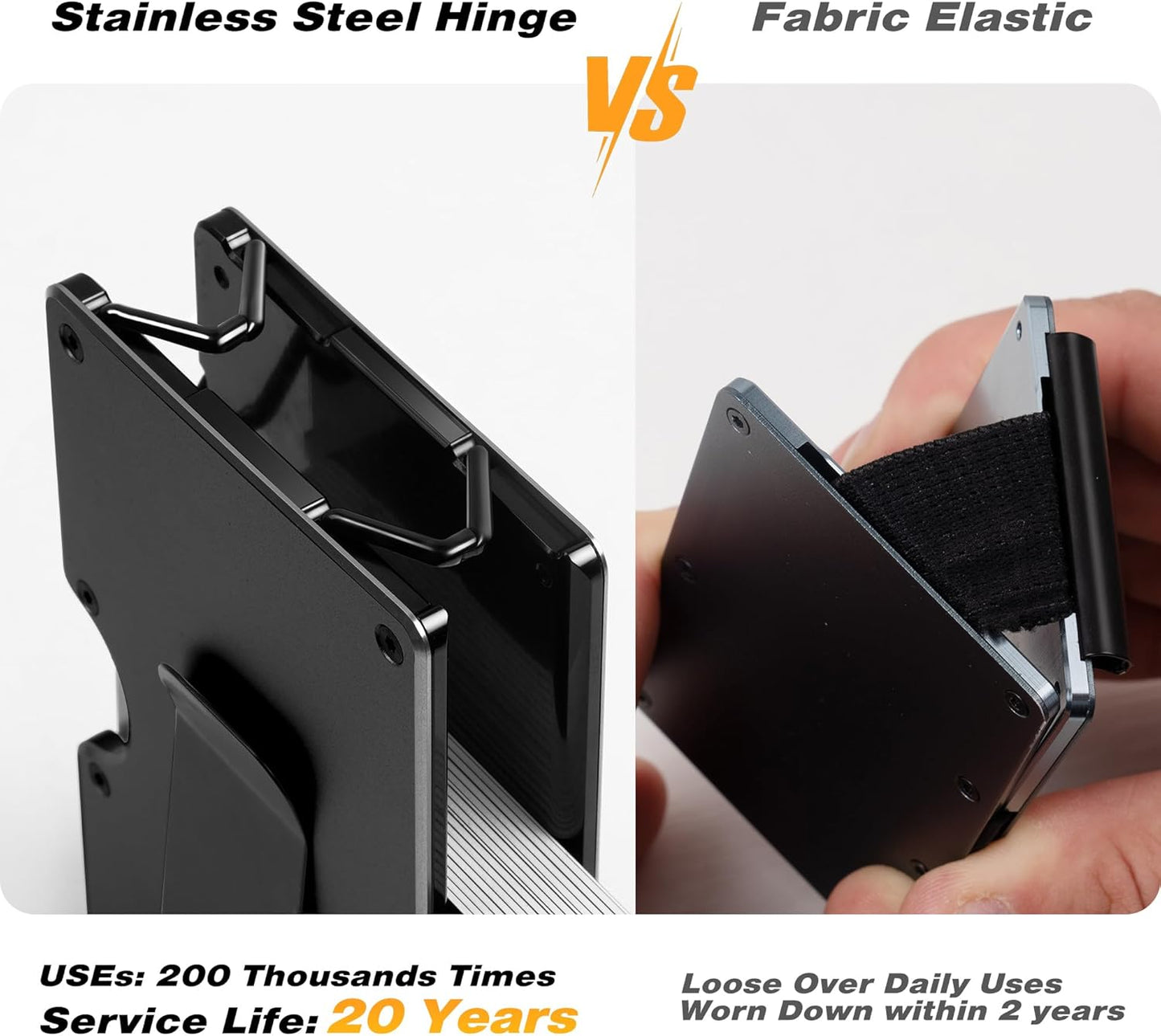 Minimalist Wallet for Men, Metal Wallet with Money Clip, Slim Compact Wallet, RFID Blocking Card Holder, Metal Aluminum Credit Card Holder, Holds up to 20 Cards