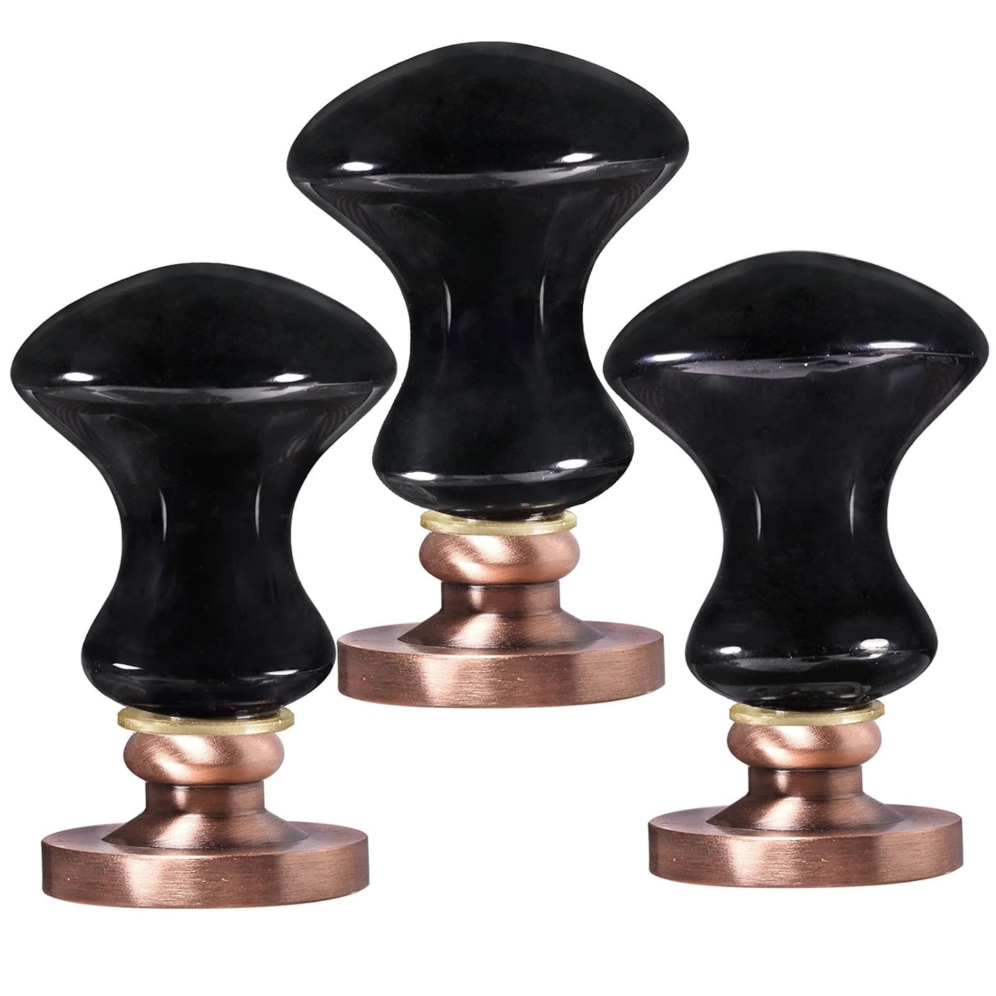 rockcloud Wax Seal Stamp Set, 4 Pieces Sealing Wax Stamps Copper Seals with 1 Black Obsidian Seal Handle for Cards Envelopes Invitation Decoration, Christmas Theme