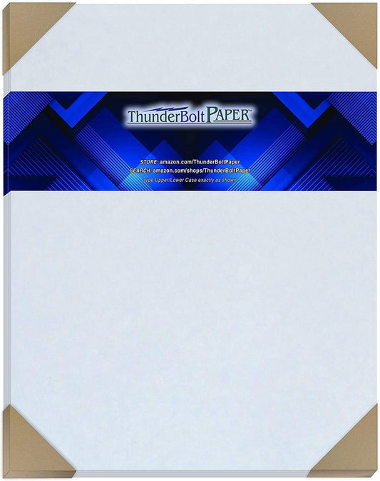 25 Light Blue Parchment 65lb Cover Weight Paper - 11" X 14" (11X14 Inches) Scrapbook|Picture-Frame Size - Printable Cardstock Colored Sheets Old Parchment Semblance