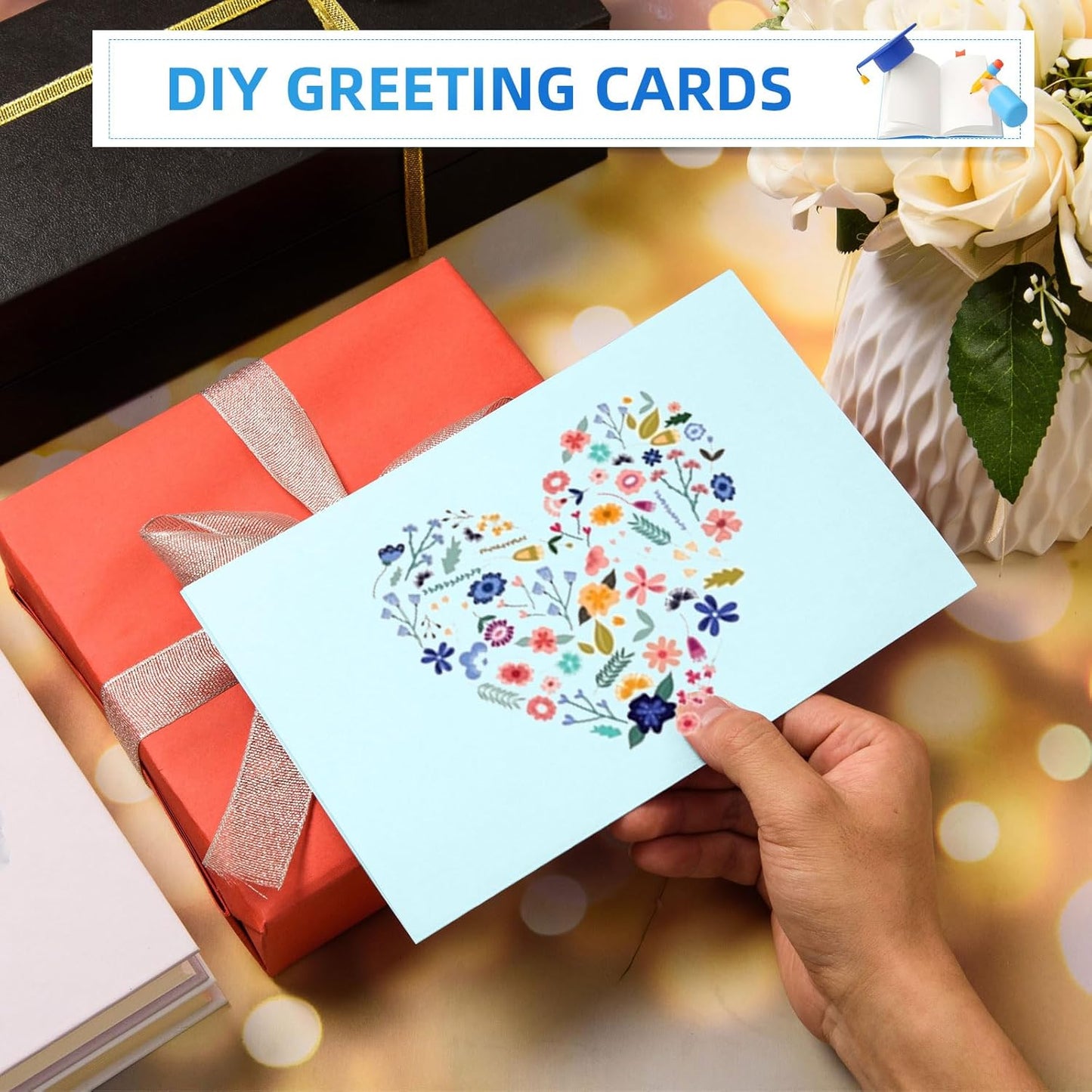 MixTeach 100 Sheets Light Blue Cardstock 8.5 x 11 Inch Thick Cardstock Paper, 250gsm/92lb Double Sided Light Blue Cardstock Printer Paper for Cards Making Crafts Scrapbook Invitations Drawing Printing