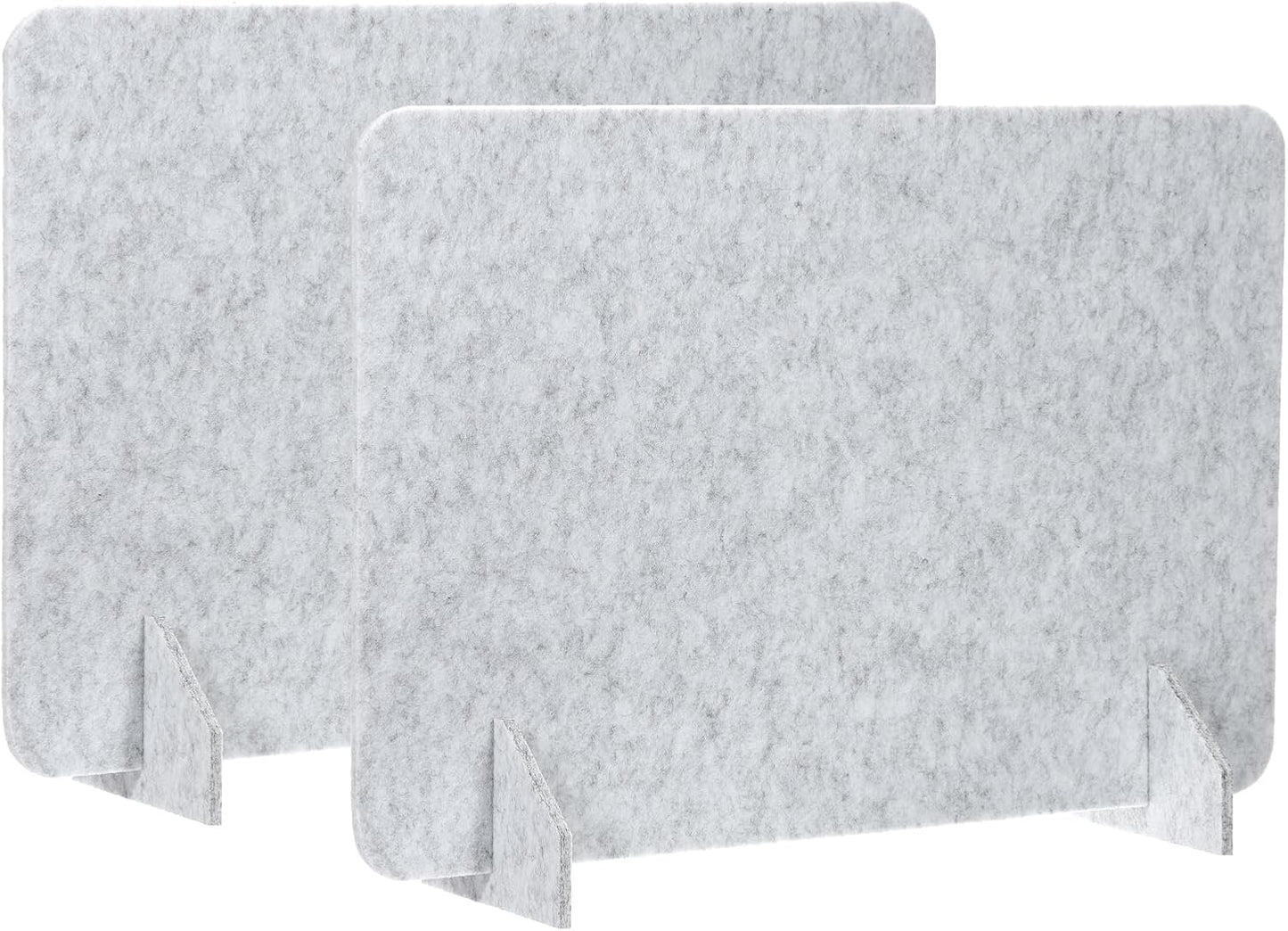 PATIKIL Desk Divider, 2 Set 24 x 16 Inch Acoustic Freestanding Desk Divider Desk Privacy Panel with 4 Pcs Support Feet for Library Office Workstation, Light Grey