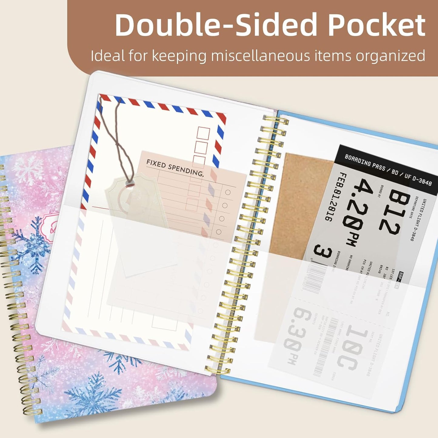 Undated Daily Planner - Spiral Notebook 80 Days One Day Per Page, Hourly Schedule, To-Do List, Notes, Everyday Planning Task, A5 Hardcover Journal Organizer Book Women Cute Aesthetic, Winter