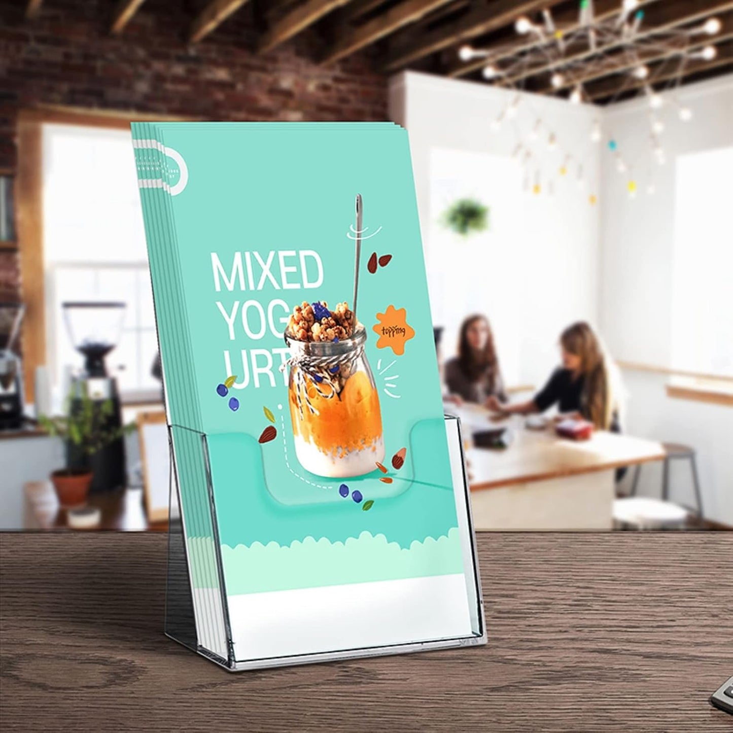 zavekia Acrylic Brochure Holder,6 packs Thicker Countertop Literature Holder Plastic Flyer Display Stand for Magazine (6 packs)