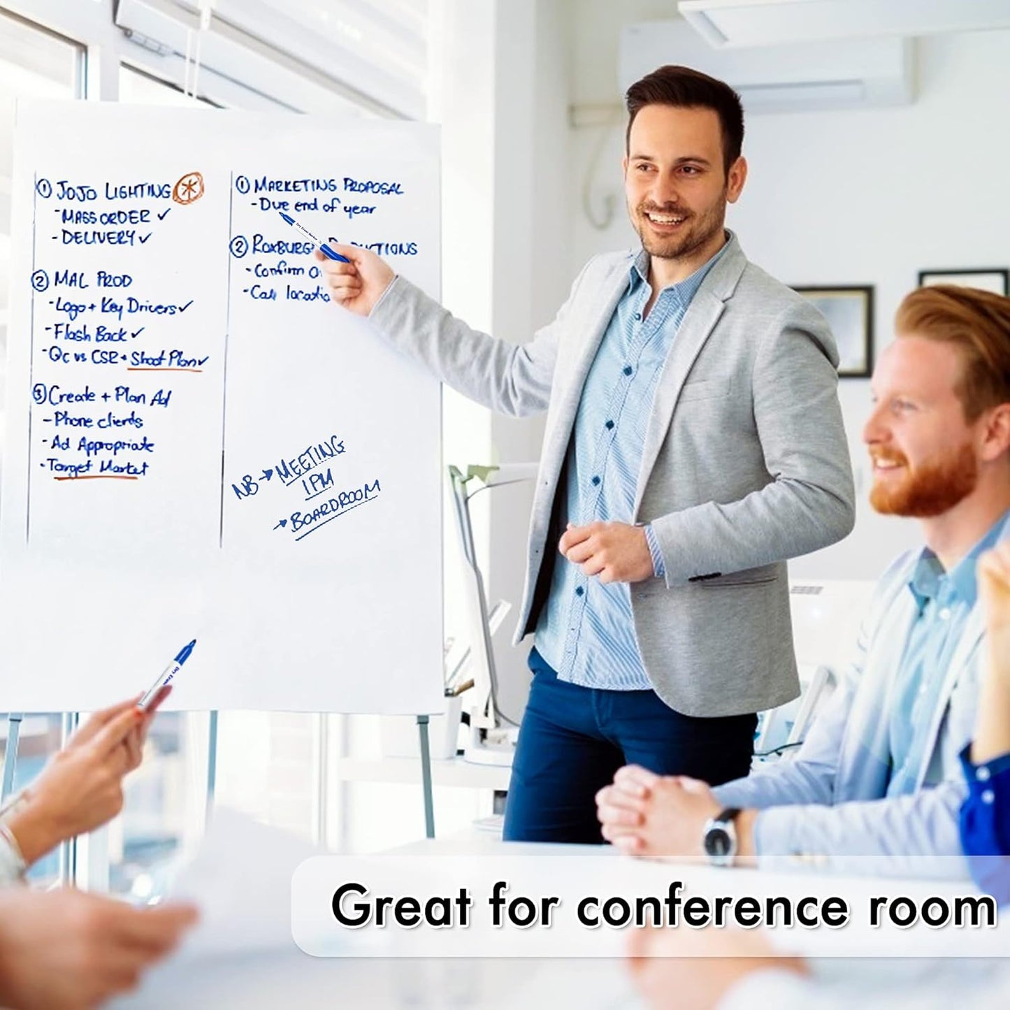 Dry Erase Markers, 100 Bulk Pack Blue Whiteboard Markers with 2 Eraser, Fine Point Dry Erase Markers Perfect For Writing on Whiteboards, Dry-Erase Boards,Mirrors for School Office Home