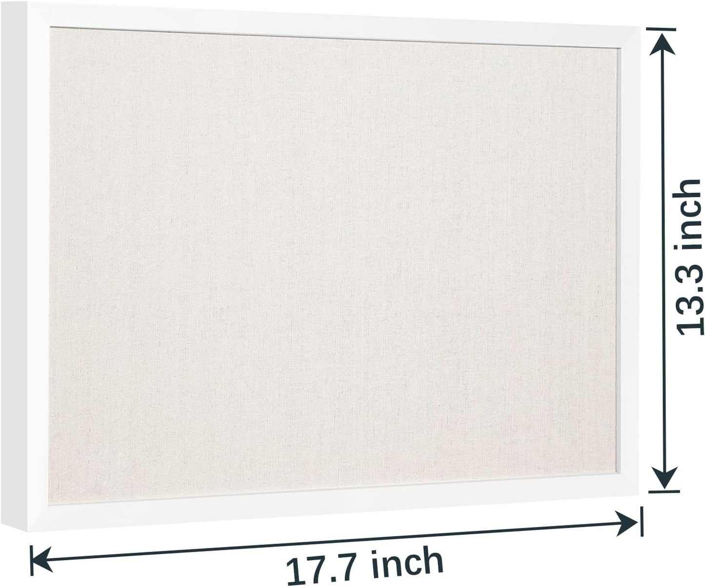 OWLKELA 13.3"x17.7" inch Bulletin Board with Linen, White Wood Style Frame, with 10 Pushpins, Linen Cork Board, Ideal for School, Home & Office