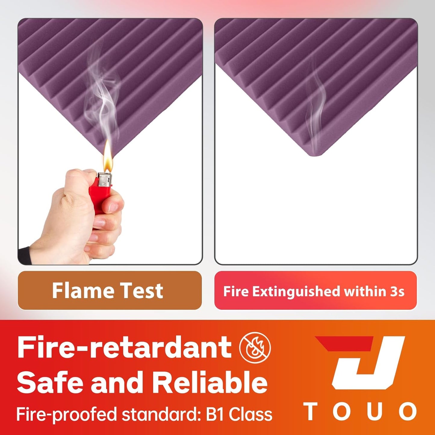 24 Pack Acoustic Panels – Sound Proof Foam Panels for Wall 12"x12"x1", Flame Retardant Wedge Acoustic Foam, High-Density Sound Absorbing Panels for Home Studio(Purple, 1" Thick 24 Pack)