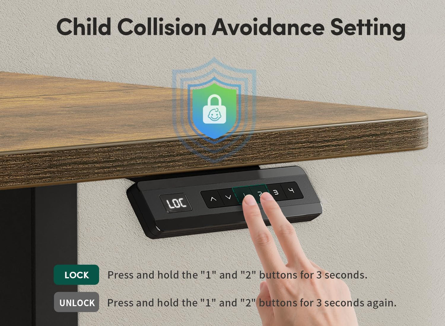 FEZIBO 63 x 28 Inch Deeper Height Adjustable Electric Standing Desk with Double Drawers, Sit Stand Up, Home Office Computer Desk with 4 Height-Adjustable Feets & 2 Hooks, Black Frame/Rustic Brown Top