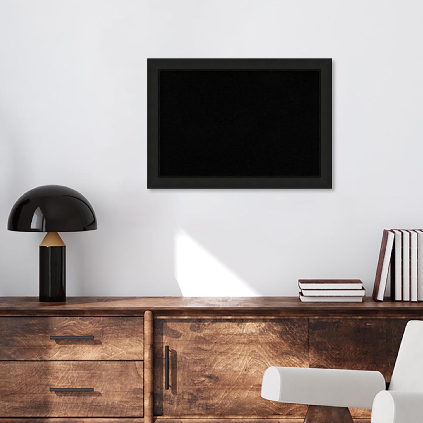 Amanti Art Black Cork Board for Wall, 19x27 Vision Board with Black Wood Frame, Medium Corkboard Office Decor for Home Organization, Casual Corkboard Pinboard to Display Items for Home Organization