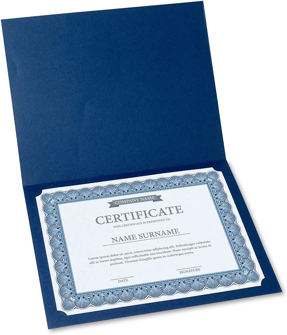 Elite Blue & Blue Parchment Certificate Papers - Pack of 25, Laser & Inkjet Printer Compatible, For Office, Business Awards, Graduation, School Diplomas, 8-1/2" x 11" on 70 lb. Text Stock