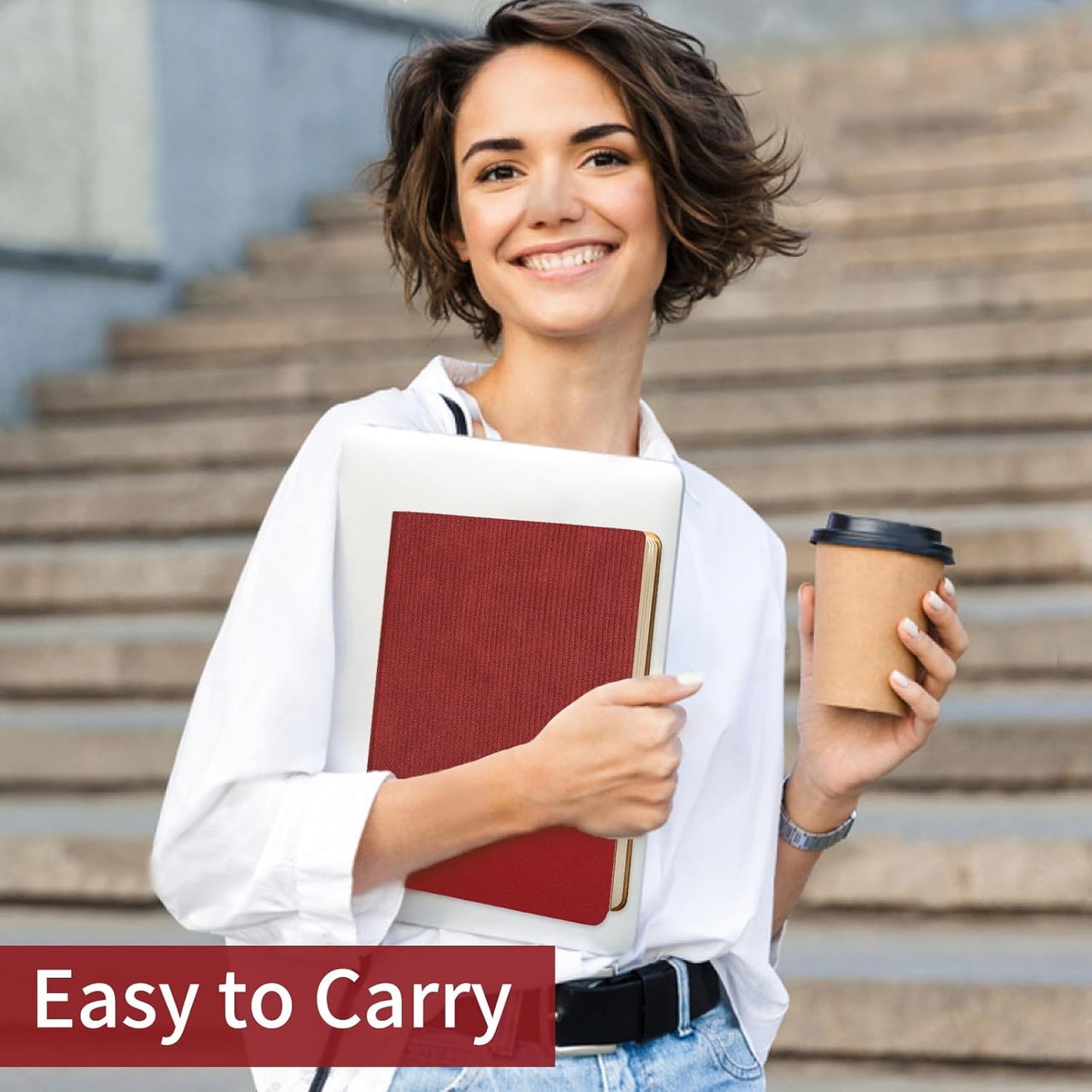 Lined Journal Notebook for Work College Ruled Note Book 5.79"x8.27" A5 PU Leather Daily Journaling 216 Pages for Women Men Writing Home School Supplies Business (A5 Lined 216pages, 2 Pack-BlackRed)