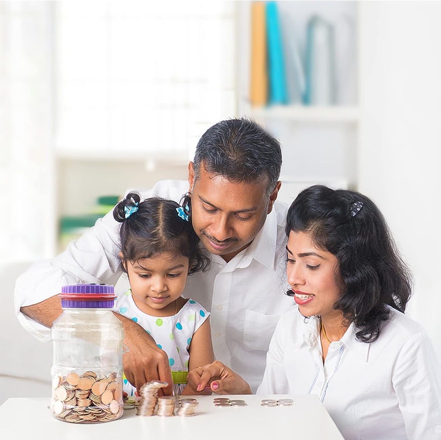 Large Piggy Bank for Adults Kids, Vcertcpl Digital Coin Counting Bank with LCD Counter, 1.8L Capacity Coin Bank Money Jar for Adults, Designed for All US Coins (Purple)