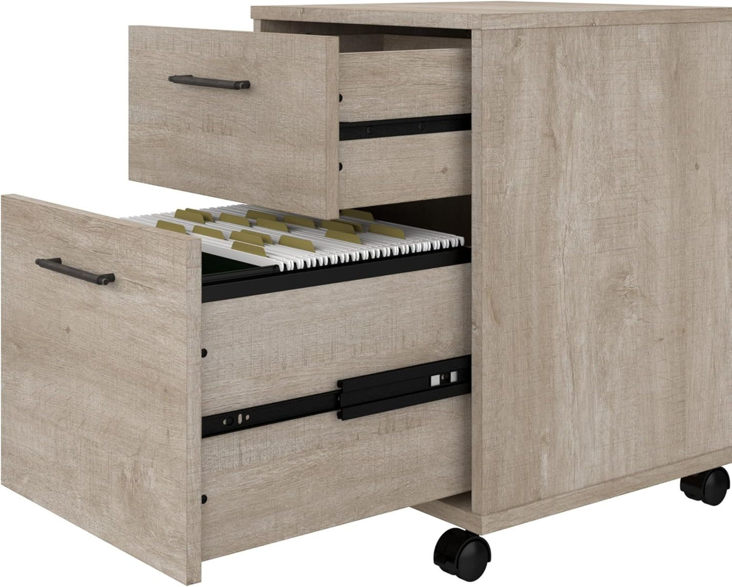 Bush Furniture Key West 2 Drawer Mobile File Cabinet, Rolling File Cabinet for Home Office