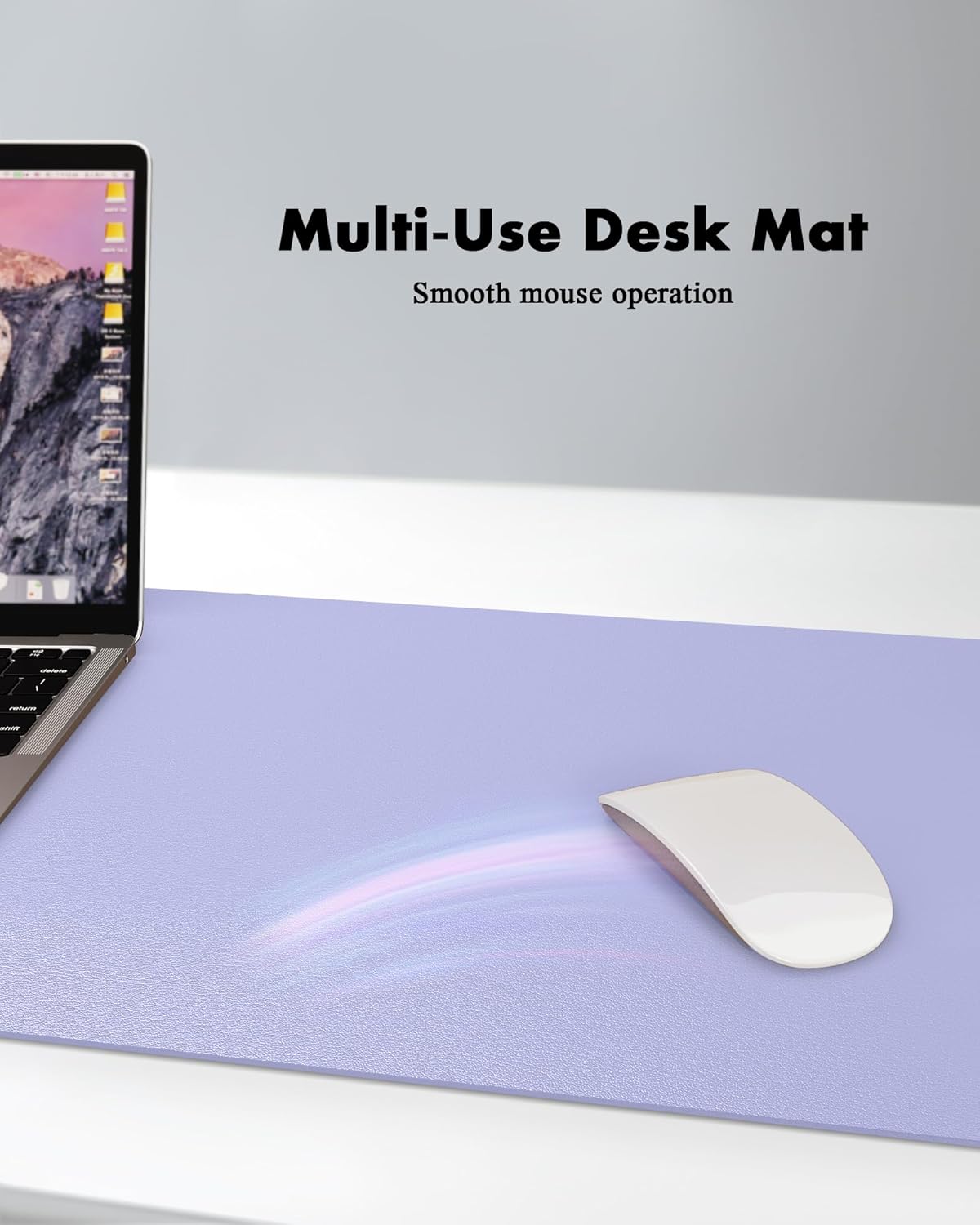 YSAGi Double-Sided Desk Pad, 35.4"x17"Leather Desk Mat, Eco Cork Desk Pad Protector,Large Mouse Pad,Waterproof Desk Blotter for Office/Home(Purple)