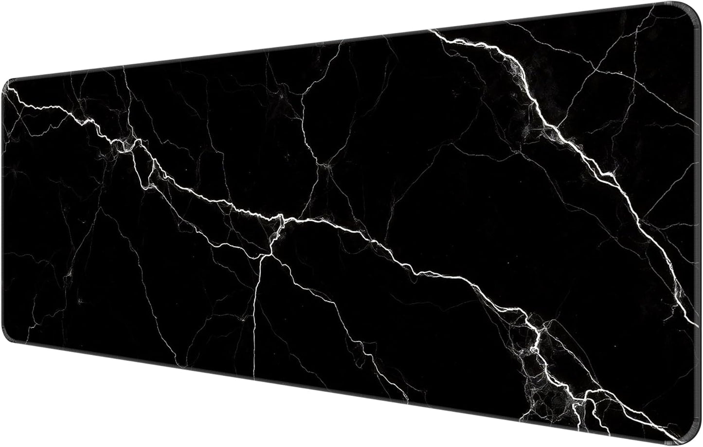 Dynippy Thin Extended Gaming Mouse Pad （31.5 * 11.8 * 0.08 inch） with Stitched Edges Large Mousepad Long XXL Keyboard and Mouse pad Desk Mat for Gaming Office & Home - Black White Marble