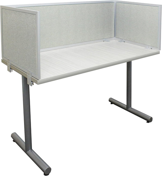 OBEX Acoustic Mounted Screen Privacy Panel Table Top Separator, Sound Blocking Desk Divider (Overcast, 24" X 72")
