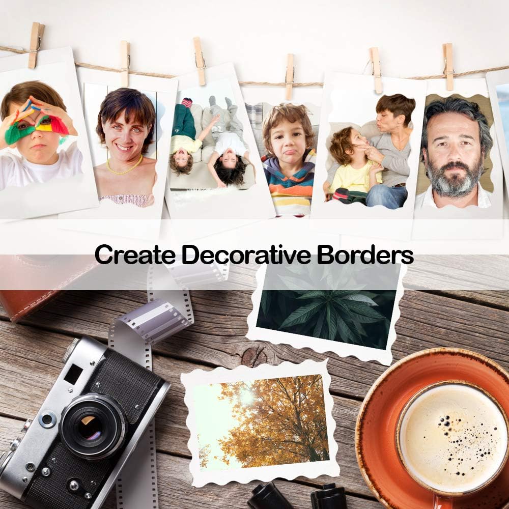 Decorative Paper Edge Scissor Set –5'' Colorful Paper Edger Scissors Great for Kids, Teachers, Crafts, Scrapbooking, DIY Projects and Kids Crafts, Set of 6 (5inch)