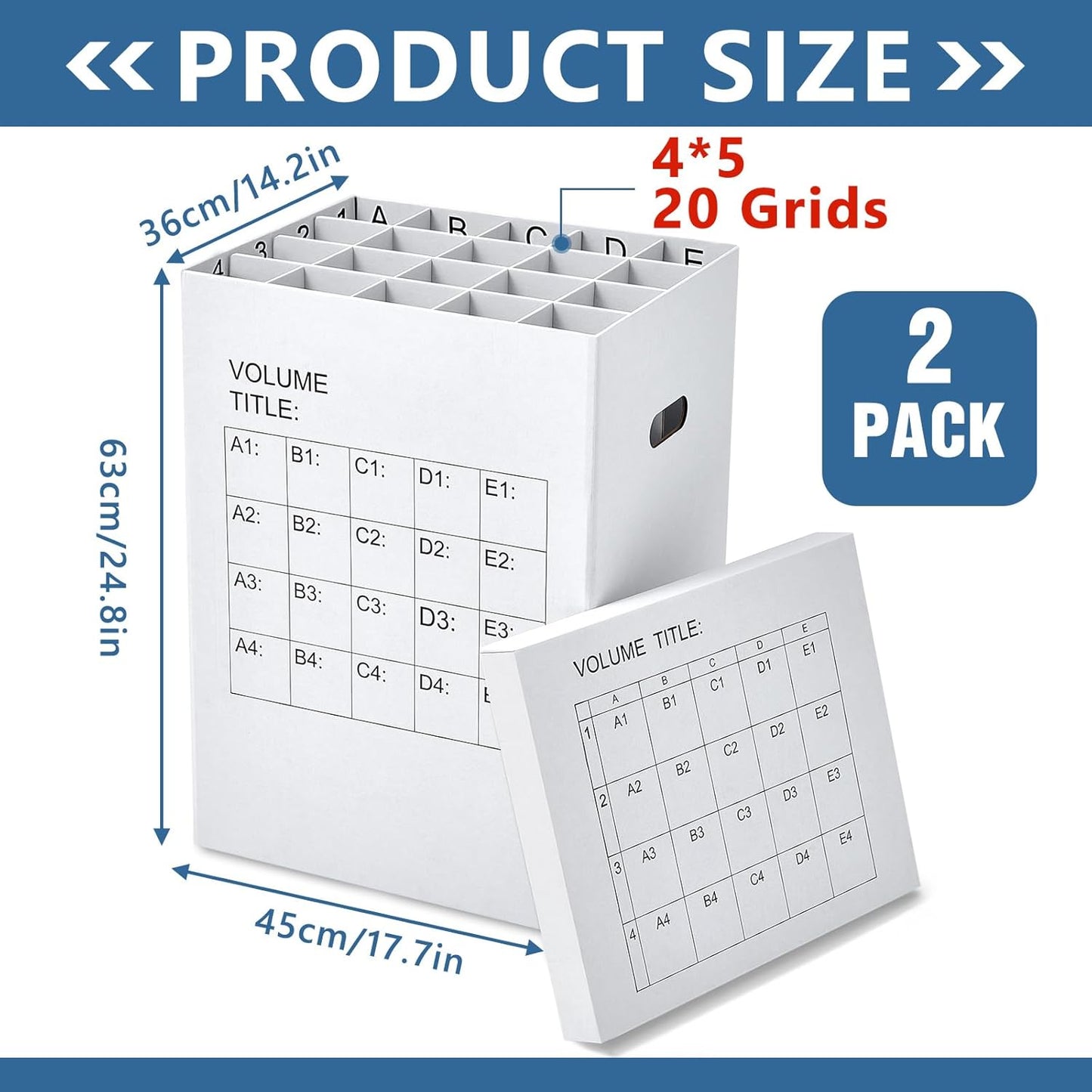 PerKoop 2 Pack Blueprint Holder Storage Organizer for Storing Poster Anchor Charts 40 Slots 25 x 17.7 x 14.2 Inch Blueprint Roll File Holder for Architectural Map School Office Home Items