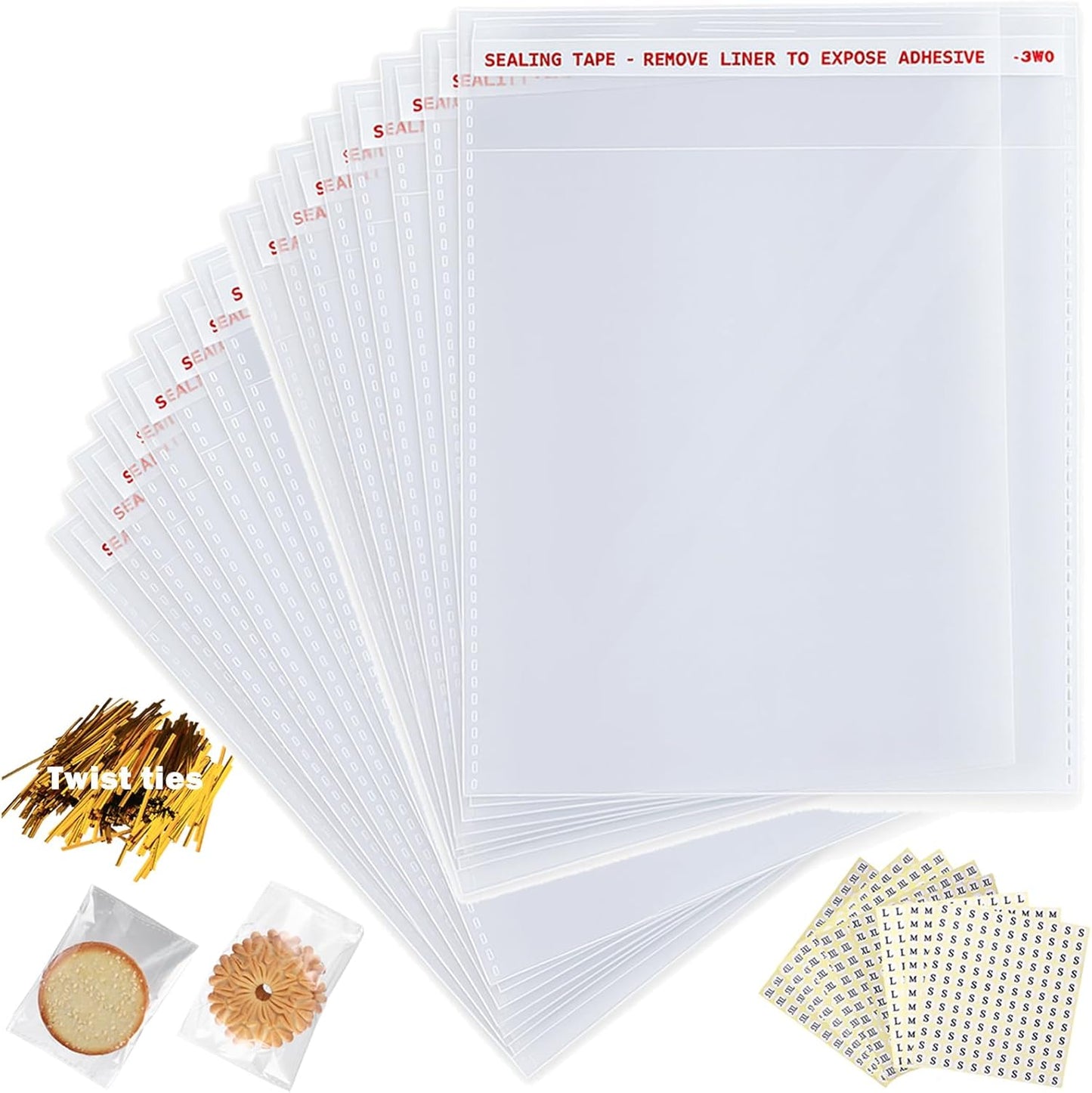 10" x 13" Large Clear Resealable Cellophane Bags 200 pcs, Self-sealing Clear Bags for Packaging Products Self-adhesive Cello Bags for Clothes, T-shirts, Pants and Gifts, 200 ct in Bulk