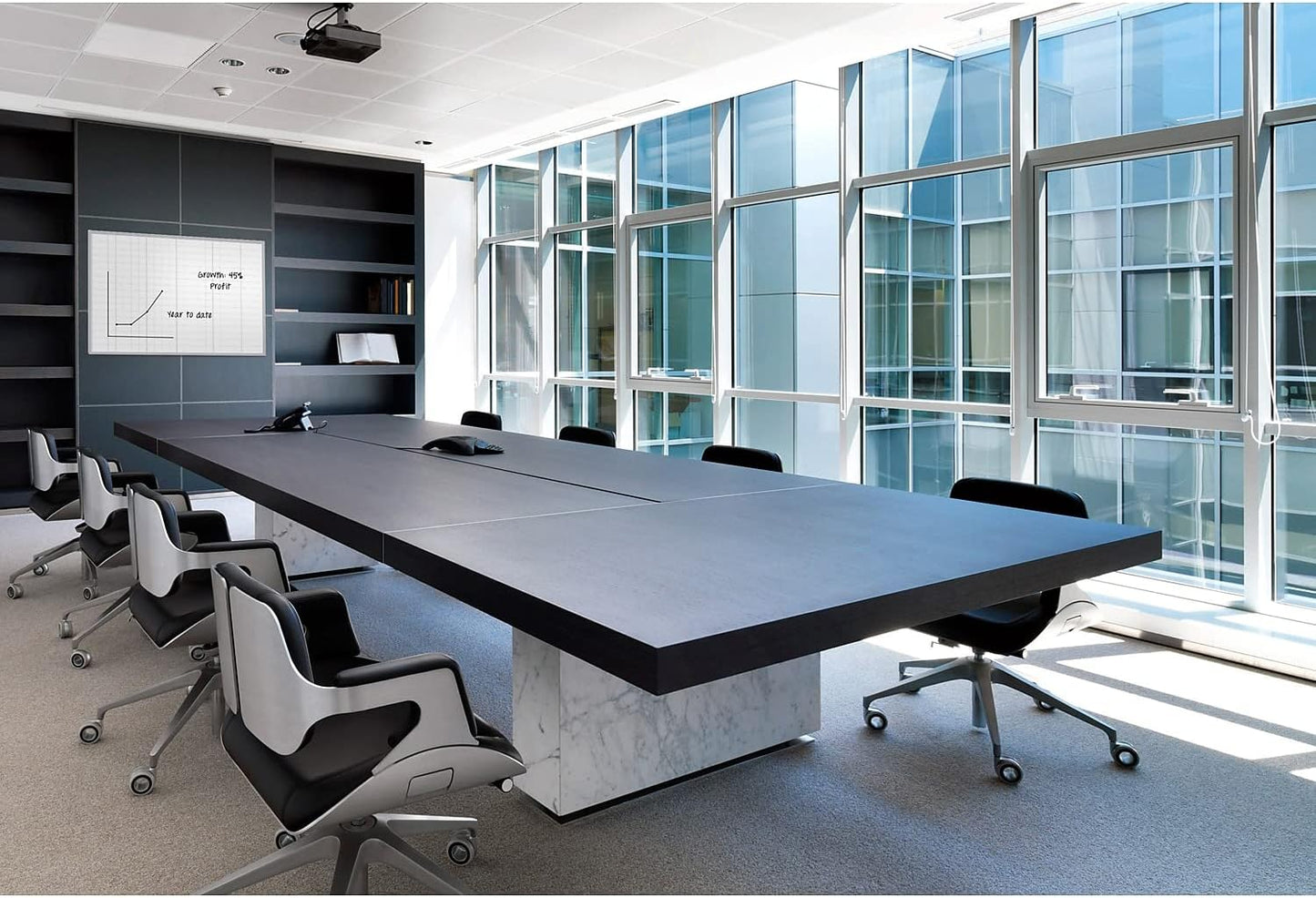 Ghent Grid 4'x6' Magnetic Whiteboard, Aluminum Frame, 2" Grid Squares (GRPM322G-46)