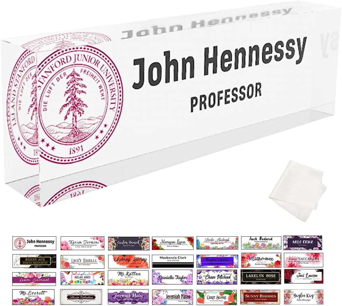 Name Plate for Desk Personalized | Office Gifts | Office Decorations for Work | Custom Your Logo Name Plates for Desks | Desk Decorations for Women Office or Occasion Gift(Logo)