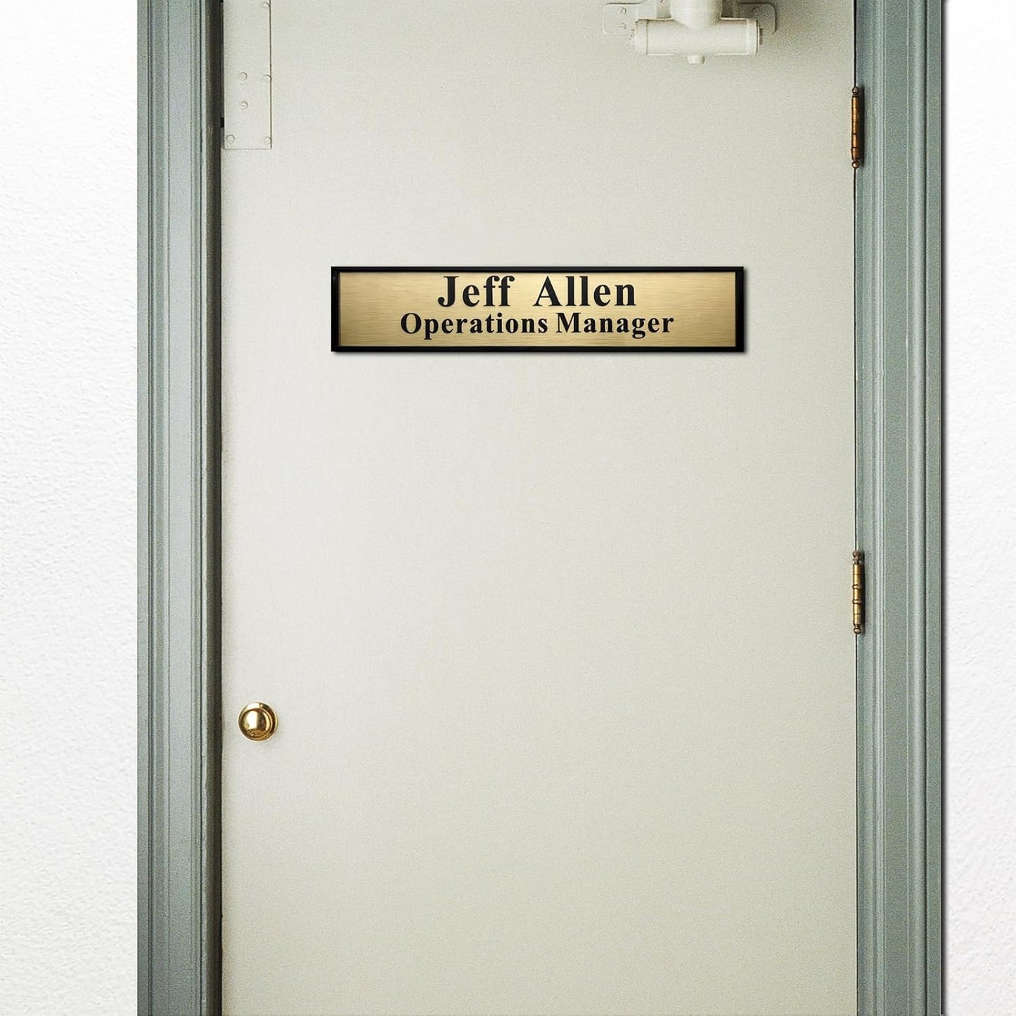 Personalized Name Plate for Door or Wall, 2 * 10 inch Custom Office Aluminum Door Name Plates with Two Lines Custom Text, Office Gifts for Coworkers Boss Teacher, Employee Appreciation Gifts