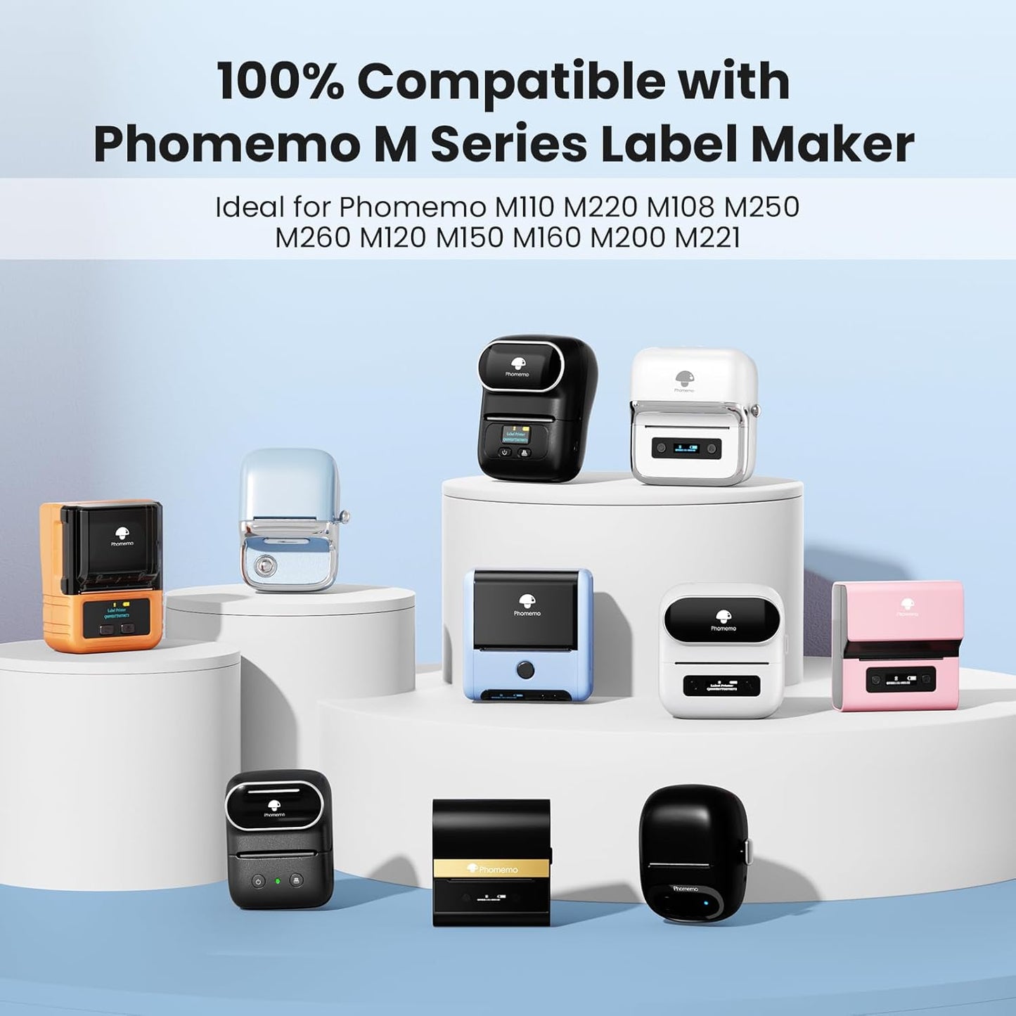 3 Rolls Phomemo Transparent Labels, 1.57'' x 2.36'' (40 x 60mm) Sticker for Phomemo M220 M110 M108 M250 M260 M221 M120 M150 Label Maker, for Barcode, Qr Code, Box, Name