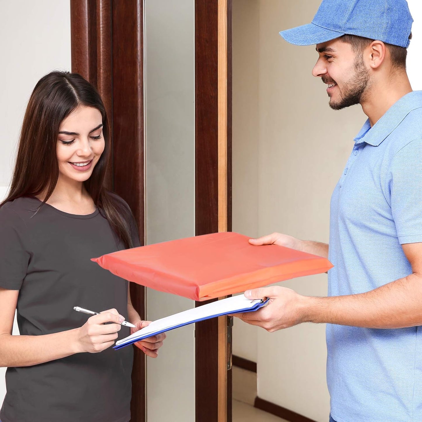 Metronic Poly Mailers 12x15.5 100 Pack, Medium Size Shipping Bags for Clothing, Strong Self-Seal Mailers Poly Bags Shipping Envelopes, Thick Mailing Bags Package Bags for Small Business, Peach Pink