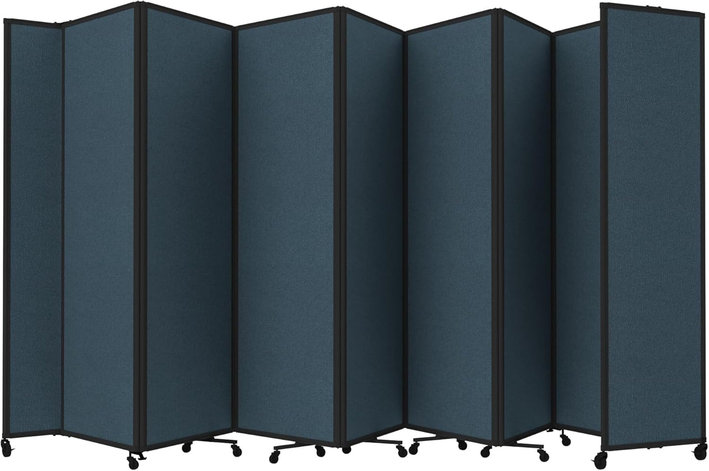 Versare Room Divider 360 Portable Wall Partition | Folding Panels | Large Freestanding Divider | Locking Wheels | Temporary Room Separator