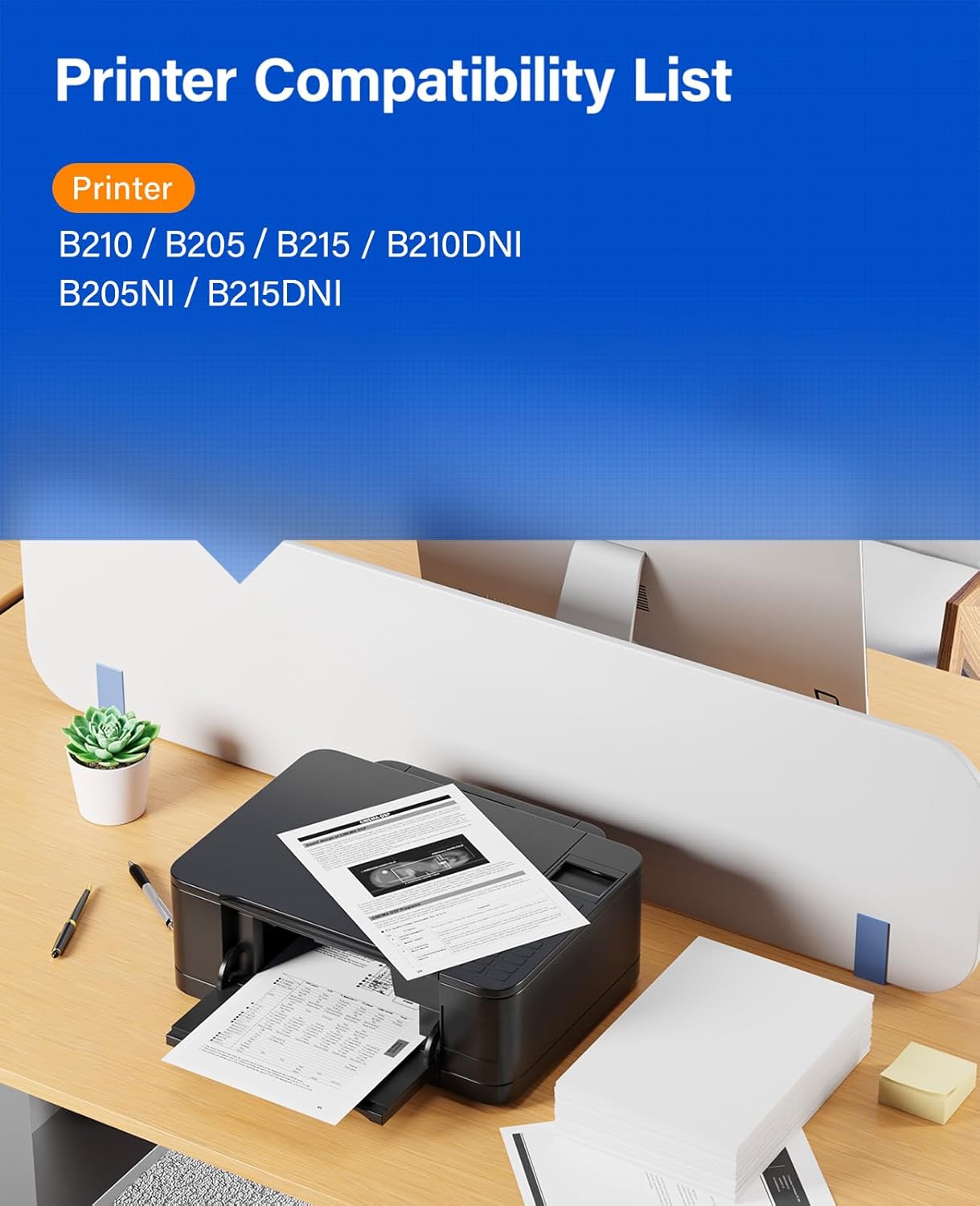 B205 B210 B215 Toner Cartridge Black 2-Pack High-Yield Replacement for Xerox 106R04346 106R04347 Toner Compatible with Xerox B210 B205 B215 B210DNI B205NI B215DNI Laser Printer Ink All-in-One Copier