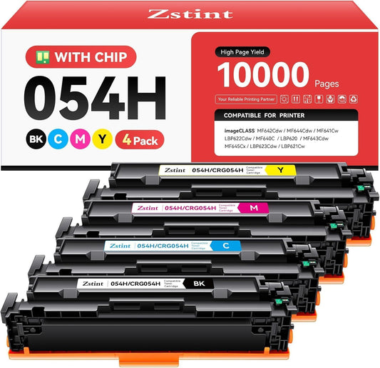 054H 054 Toner Cartridge Set 4-Pack Black Cyan Yellow Magenta Replacement for Canon 054 054H Compatible with Canon Color ImageCLASS MF642Cdw MF644Cdw MF641Cdw LBP622Cdw LBP623Cdw MF641Cw Printer Ink