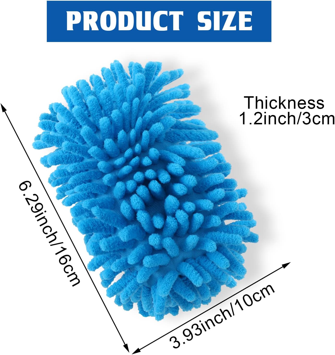 Jeyiour 4 Pcs Large Microfiber Shag Dry Erase Erasers, Magnetic, Rectangular, White Board Erasers, Washable for Classroom, Home and Office Use (Gray, Blue)