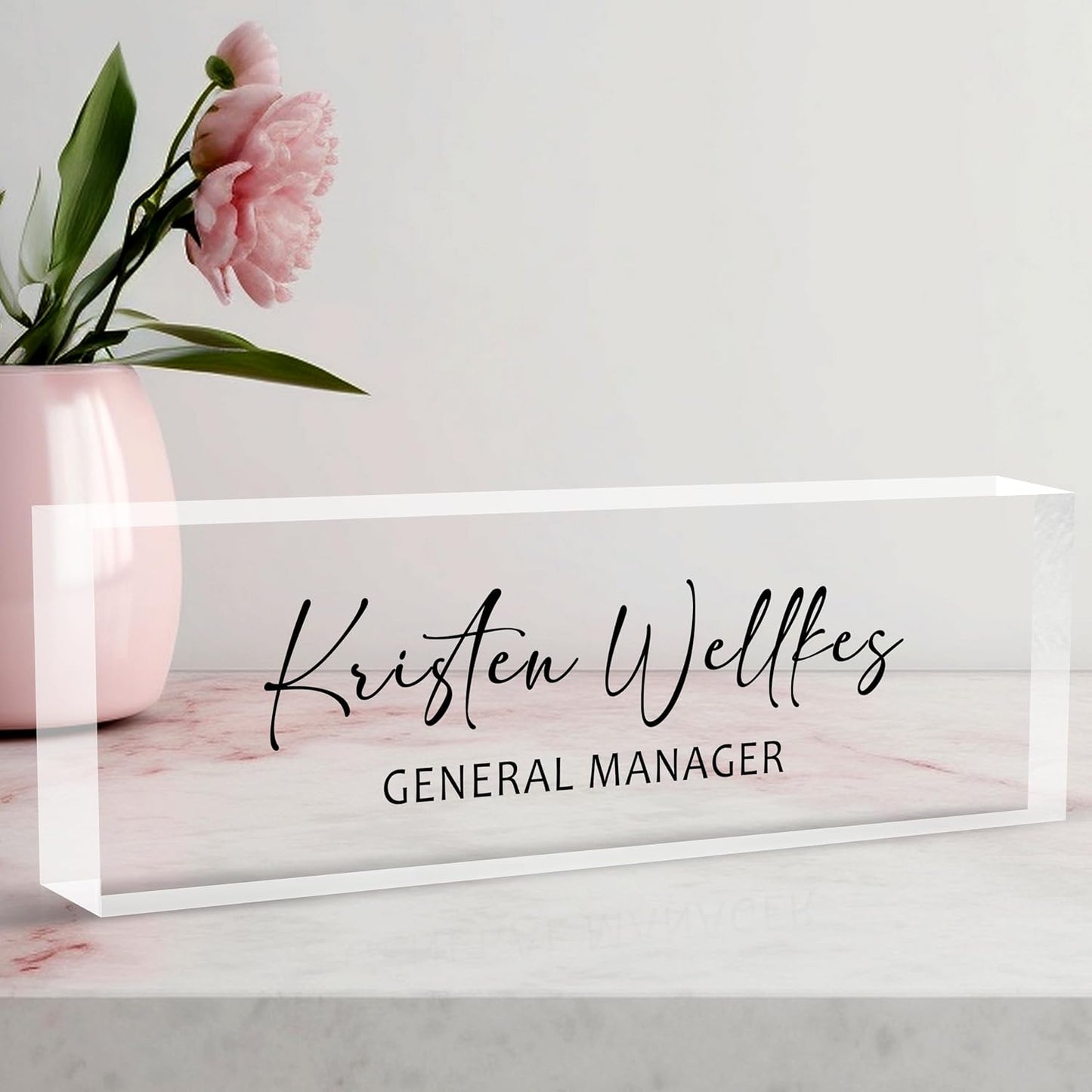 Desk Name Plate Personalized Acrylic Name Plate for Desk, Office Desk Decor for Women & Men, Custom Gifts for Boss, Manager, Teacher, Nurse, Doctor, Lawyer, Employee Appreciation Gifts
