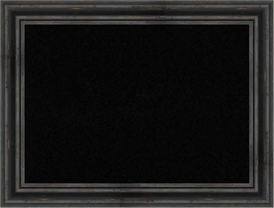 Amanti Art Black Cork Board for Wall, 25x33 Vision Board with Black Wood Frame, Medium Corkboard Office Decor for Home Organization, Country Rustic Corkboard Pinboard to Display Items for Home