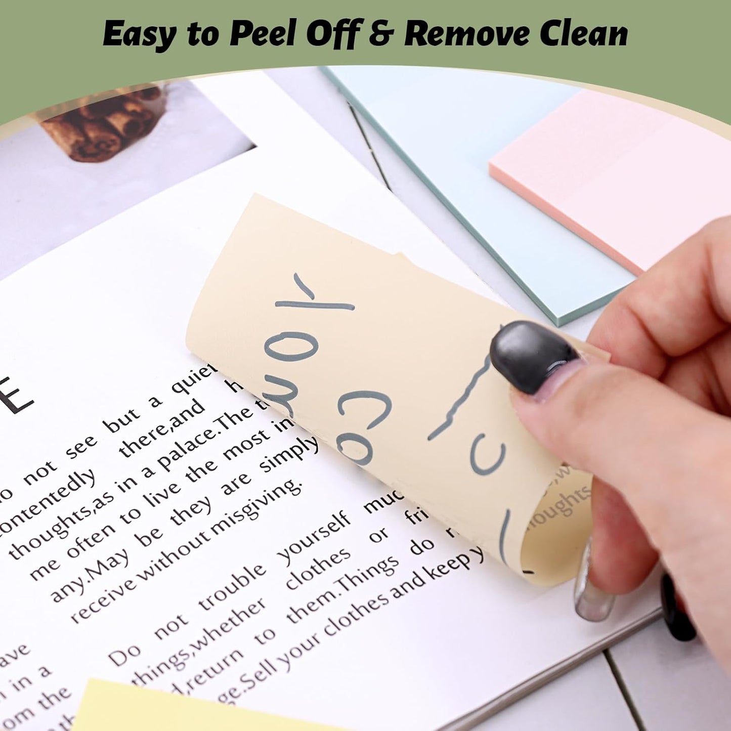 ‎SYMDROMIA Transparent Sticky Notes, 3"x3" Clear Post Translucent Sticky Notes with See Through Self-Adhesive Sticky Pads for Office School College Bible Supplies, 800 Sheets Bohemian