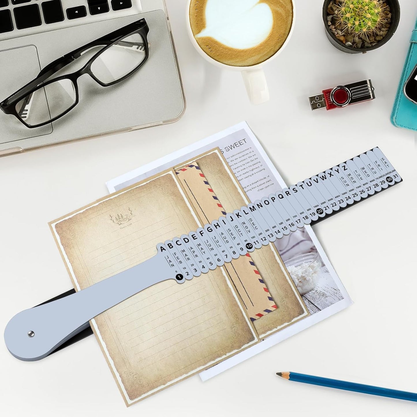 PerKoop Plastic Document Sorter Alphabetical File Organizer Compact Upright Space Saving Paper Organizer for File Office, Grey, 2.52 x 23.5 inches(1 Set)